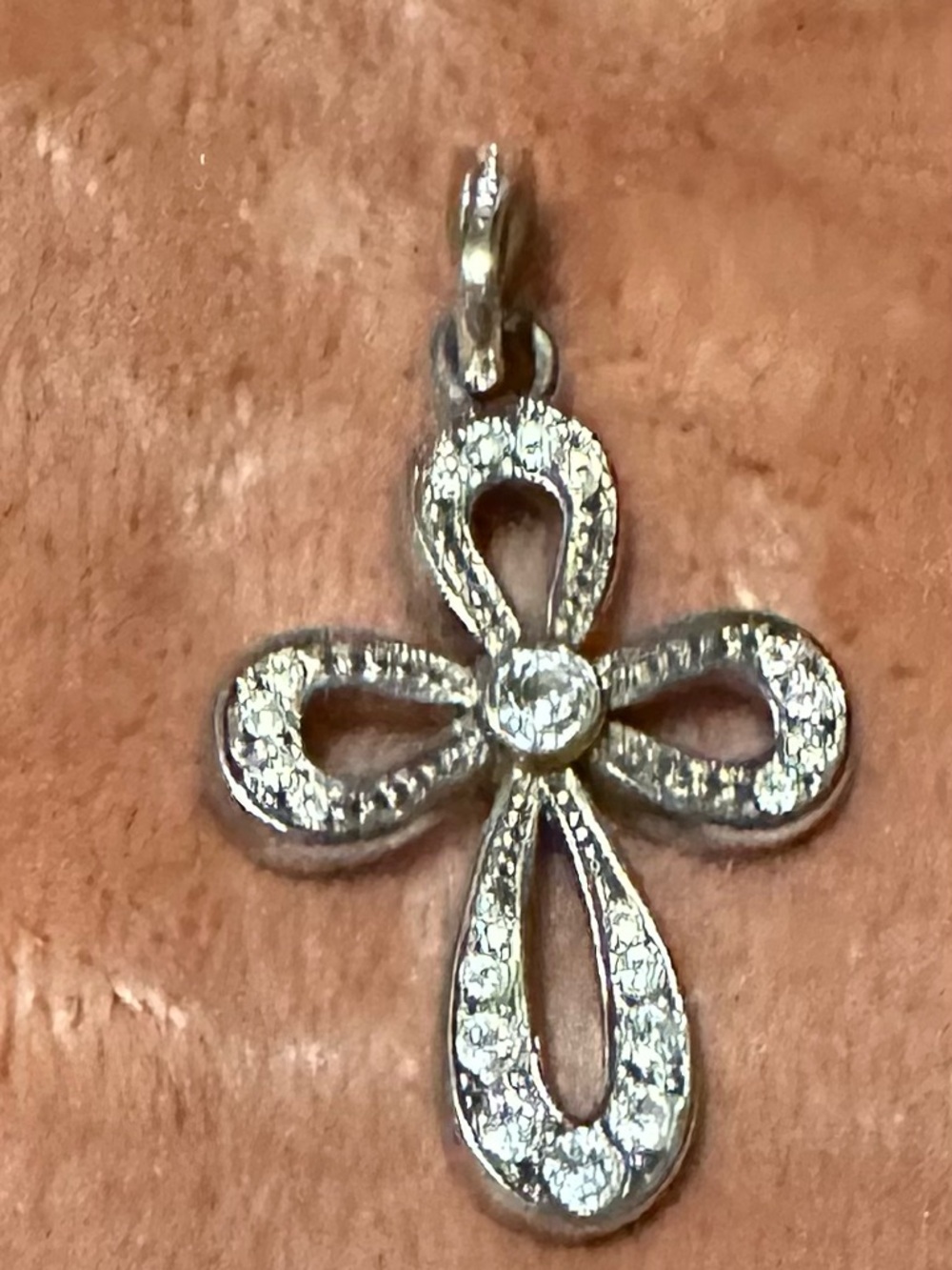 Sterling Silver Cubic Zirconia Cross Pendant - Silver